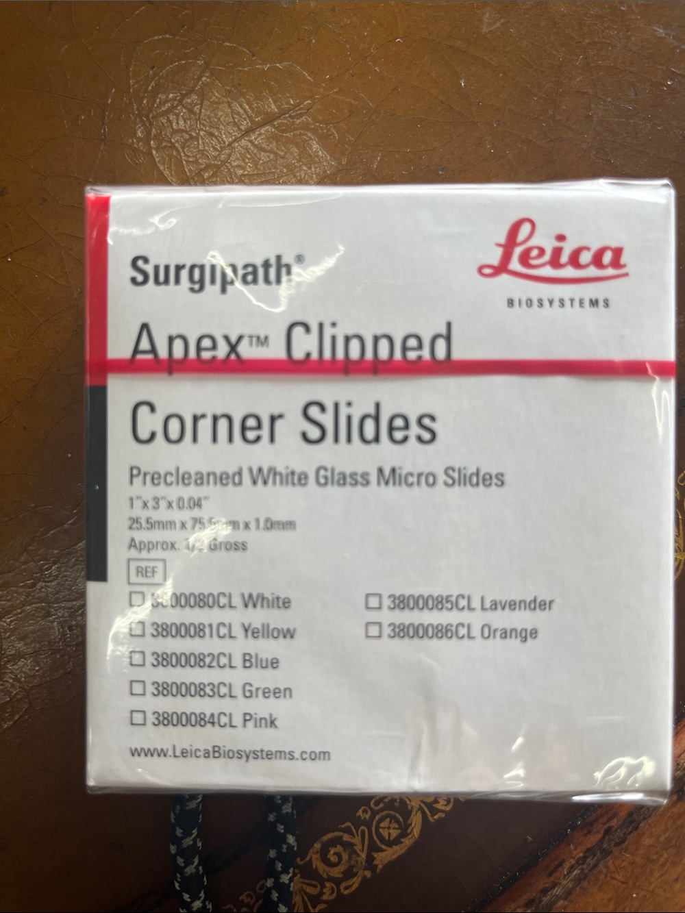 Leica Surgipath Apex Clipped Corner Slides - White